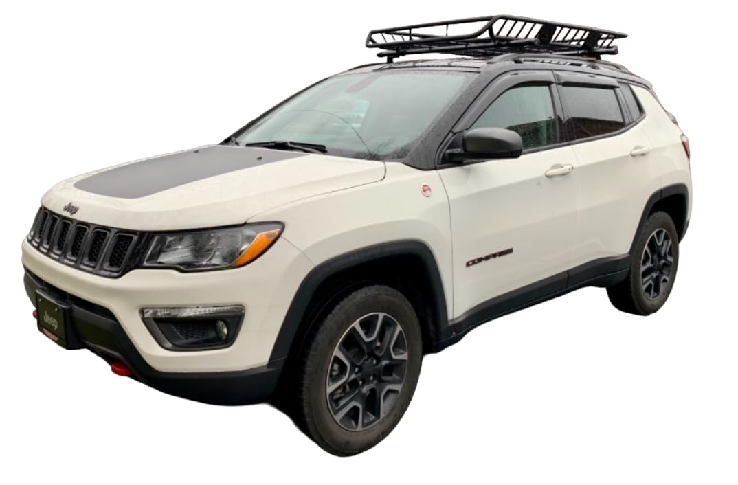 2017-2025 Tape-On Side Window Deflector Visors Compatible With Jeep Compass Smoke Tinted Rain Guards 2018 2019 2020 2021 2022 20