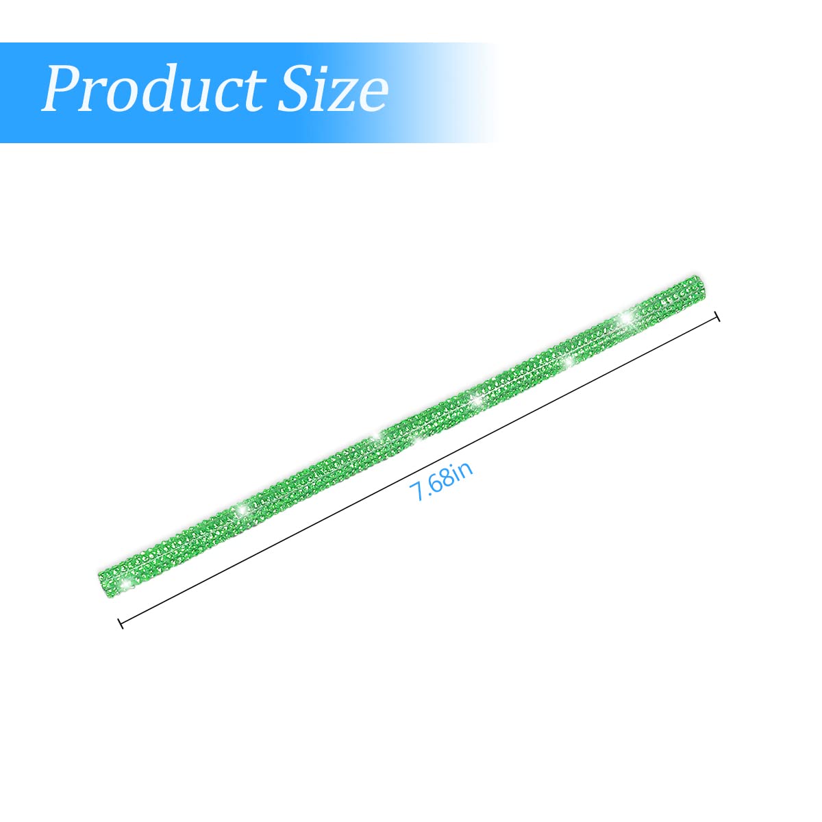 Aukepo Green Rhinestones Diamond Decoration Strips, 10Pcs Waterproof Bling Car Vent Outlet Trim For Straight Air Conditioner, In