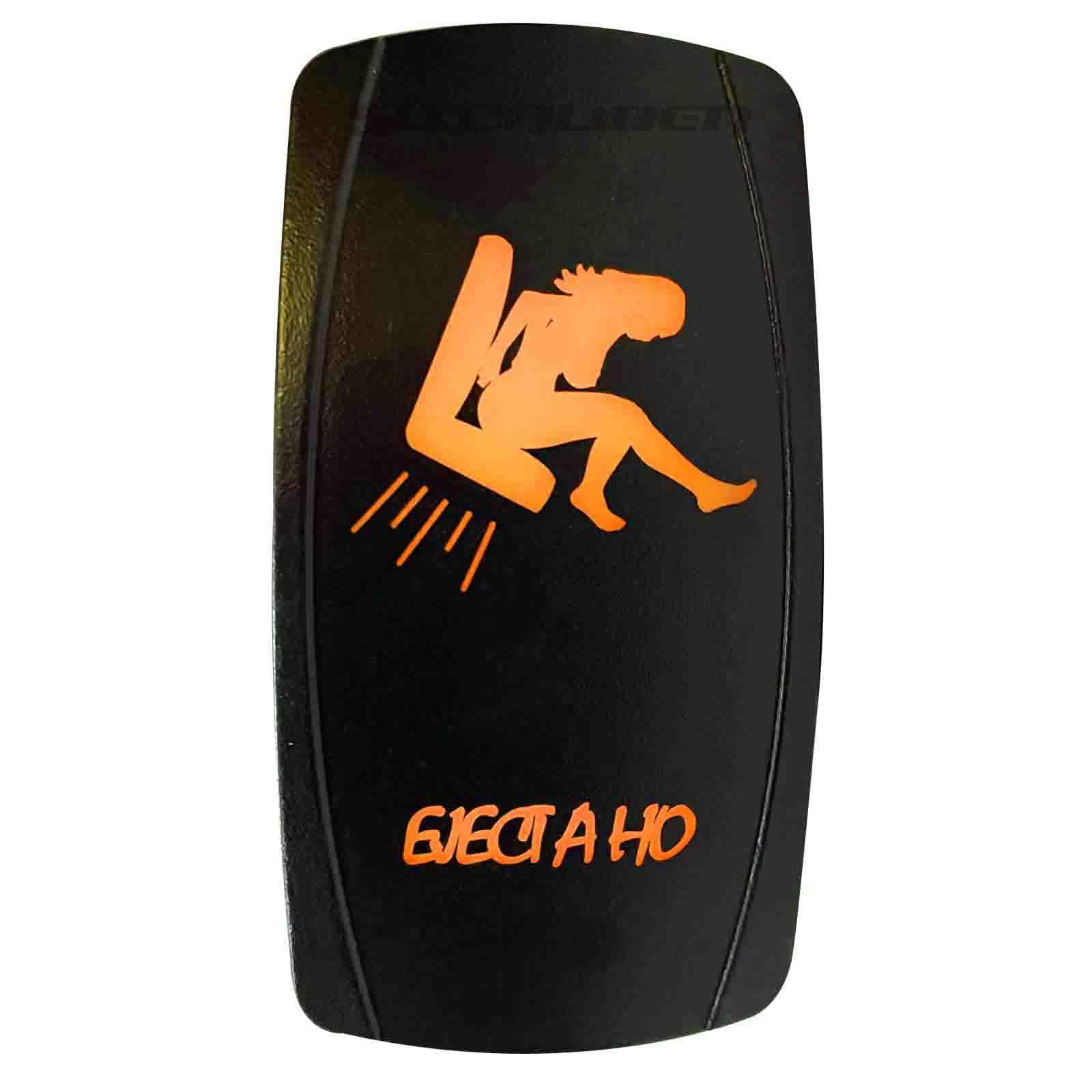 50 Caliber Racing Waterproof Automotive Rocker Switch Eject Ahoe On/Off Led Backlit- Utv, Auto, Boat 20A 12V (5359A31 Orange)