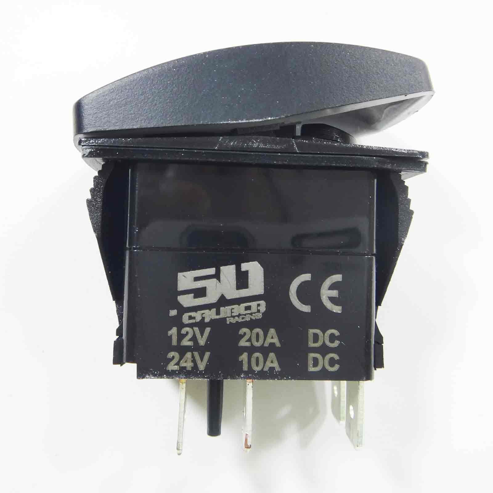 50 Caliber Racing Rocker Switch On/Off Led Backlit -Accessories- Utv, Auto, Boat 20A 12V (5359A23 Blue)