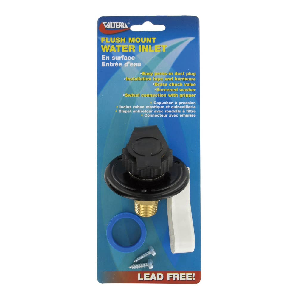 Valterra A01-0169Lfvp Black Plastic Lead-Free Flange Water Inlet