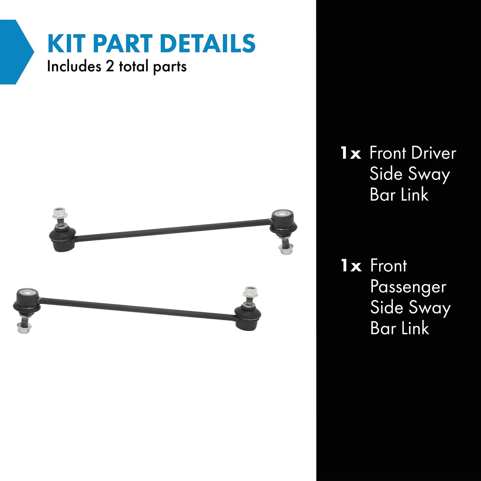 Trq Front Sway Bar Stabilizer Link Set Compatible With 1995-2001 Bmw 740I 740Il 750Il 2000-2003 Z8 2004-2009 Mazda 3 2006-2015 5