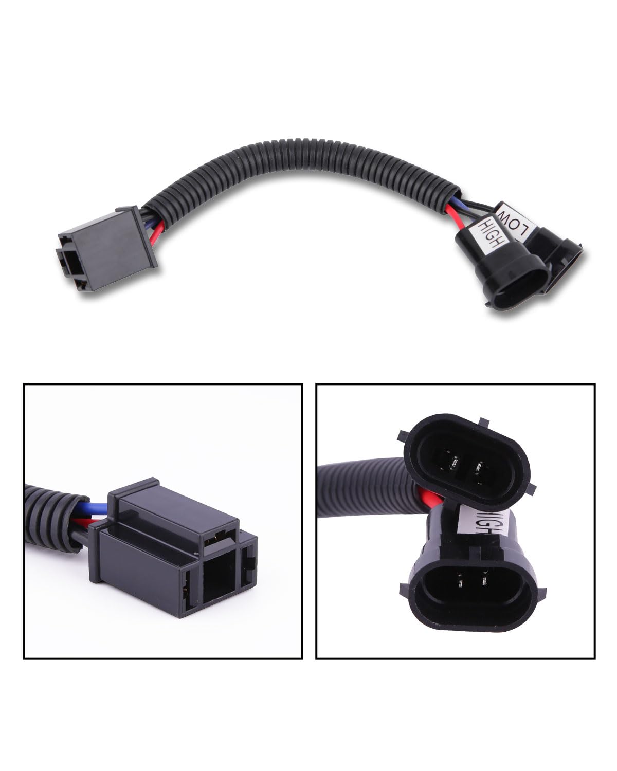 Bicyaco H4 To H9/H11 Wire Harness Adapter Compatible With Motorcycle 2014 2015 2016 2017 2018 Street Glide Special Road King/Road King Special,H4 Splitter Harness For Dual Beam Headlights