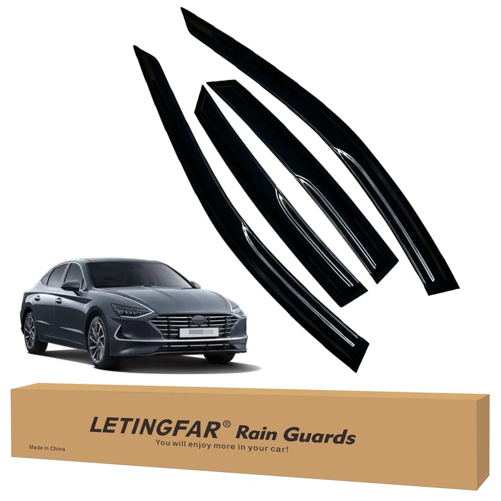 LETINGFAR Window Visors Rain Guards for Hyundai Sonata 2020 2021 2022 2023 2024 Accessories, Wind Deflectors Vent Shades for Hyu