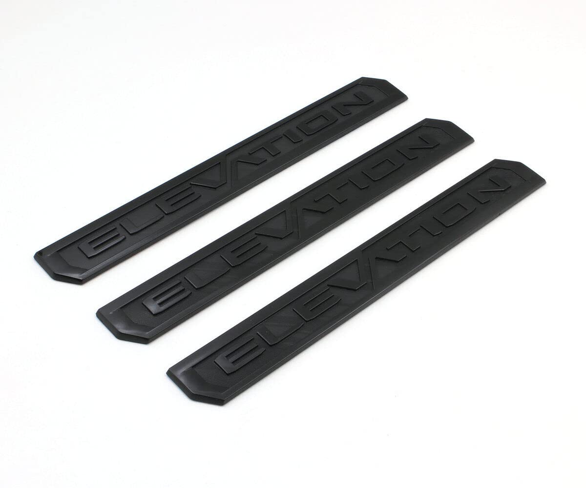 Set of 3 Elevation Emblems Door Tailgate 3D Badge Nameplate Replacement for 2019-2021 Sierra 84682634 (Black)