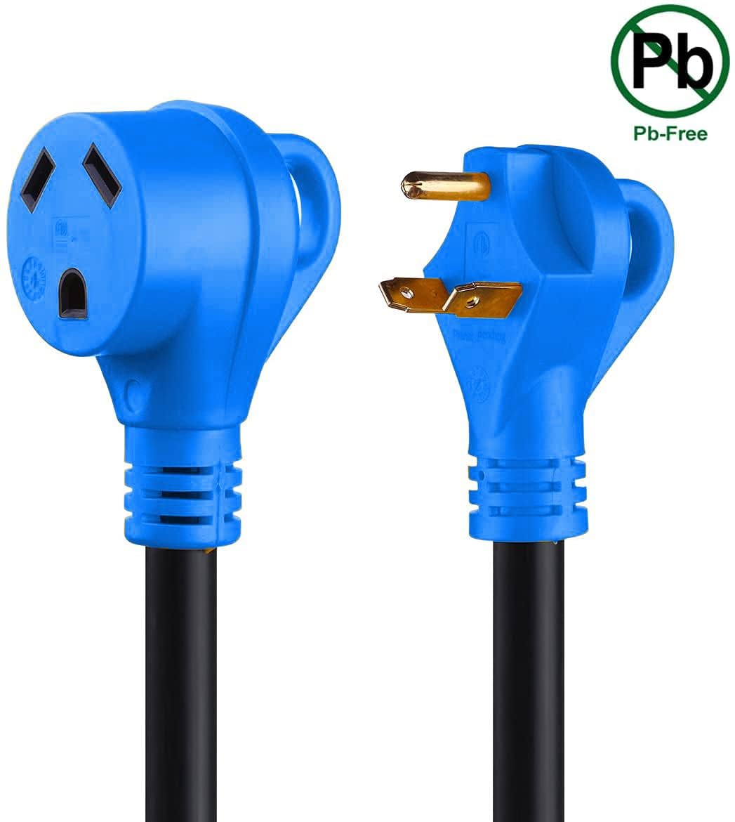 Miady 30Ft 30Amp Heavy Duty Rv Extension Cord, Easy Unplug Design With Cord Organizer, 10 Gauge, Etl Listed