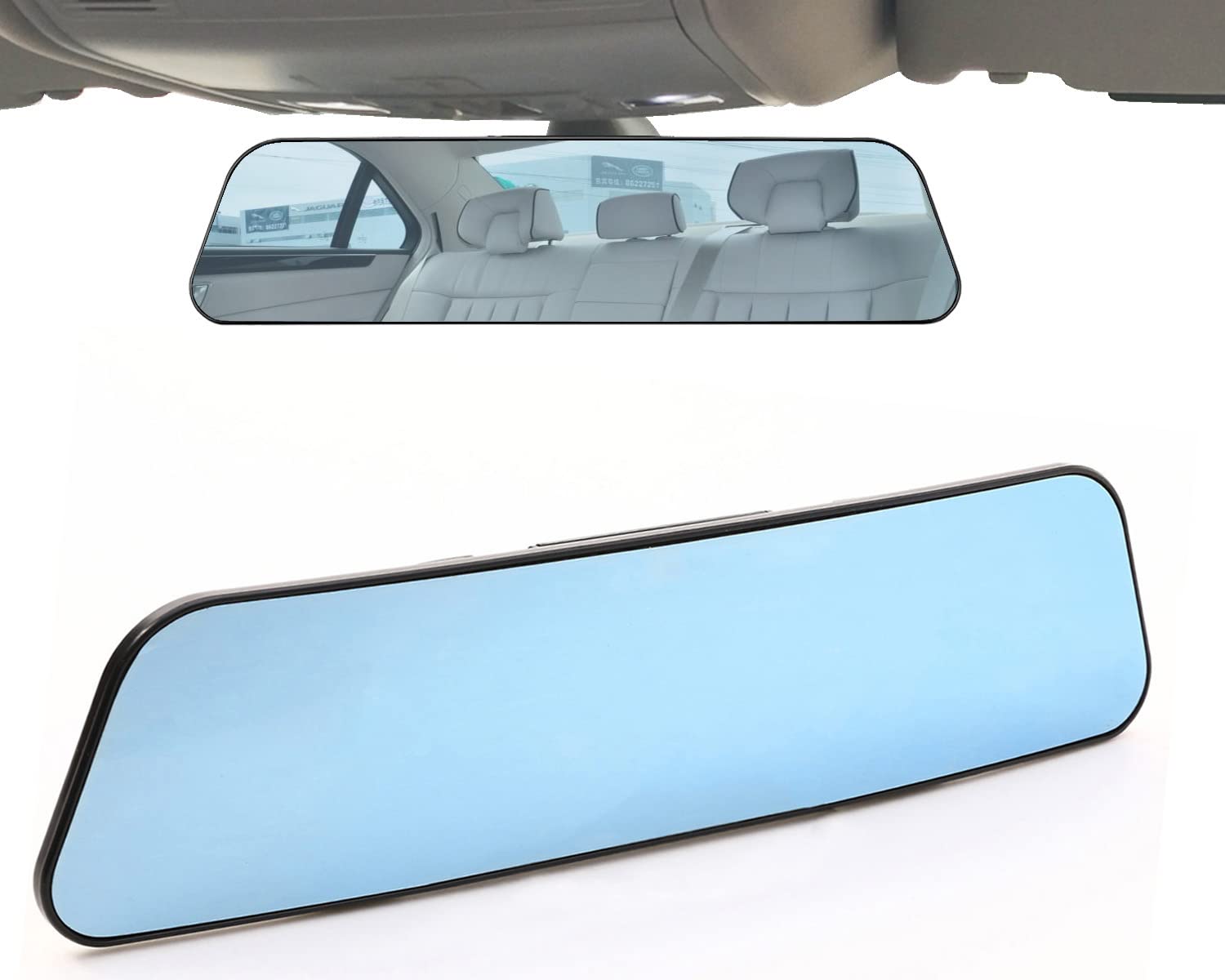 Rear View Mirror, 11.8 Inch Panoramic Anti-Glare Rearview Mirror, Car Interior Clip-On Wide Angle Rear View Mirror To Reduce Bli