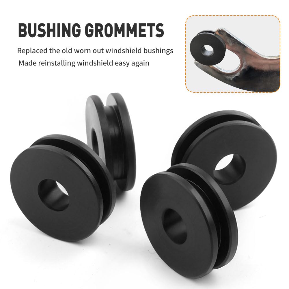 Newsmarts Replacement Detachable Windshield Bushing Grommets Fit For Harley Road King Softail 2000-2014, Black