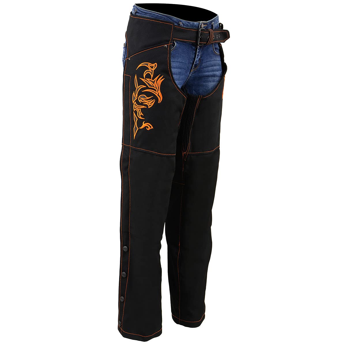 Milwaukee Leather Women's Textile Motorcycle Riding Chaps with Tribal Embroidery | SH1182 - X-Small