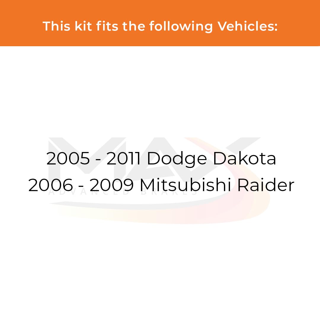 Max Advanced Brakes Front Brake Kit For 2005-2007 2008 2009 2010 2011 Dodge Dakota 2006-2008 2009 Mitsubishi Raider Replacement Premium Oe Disc Brake Rotors And Ceramic Brake Pads