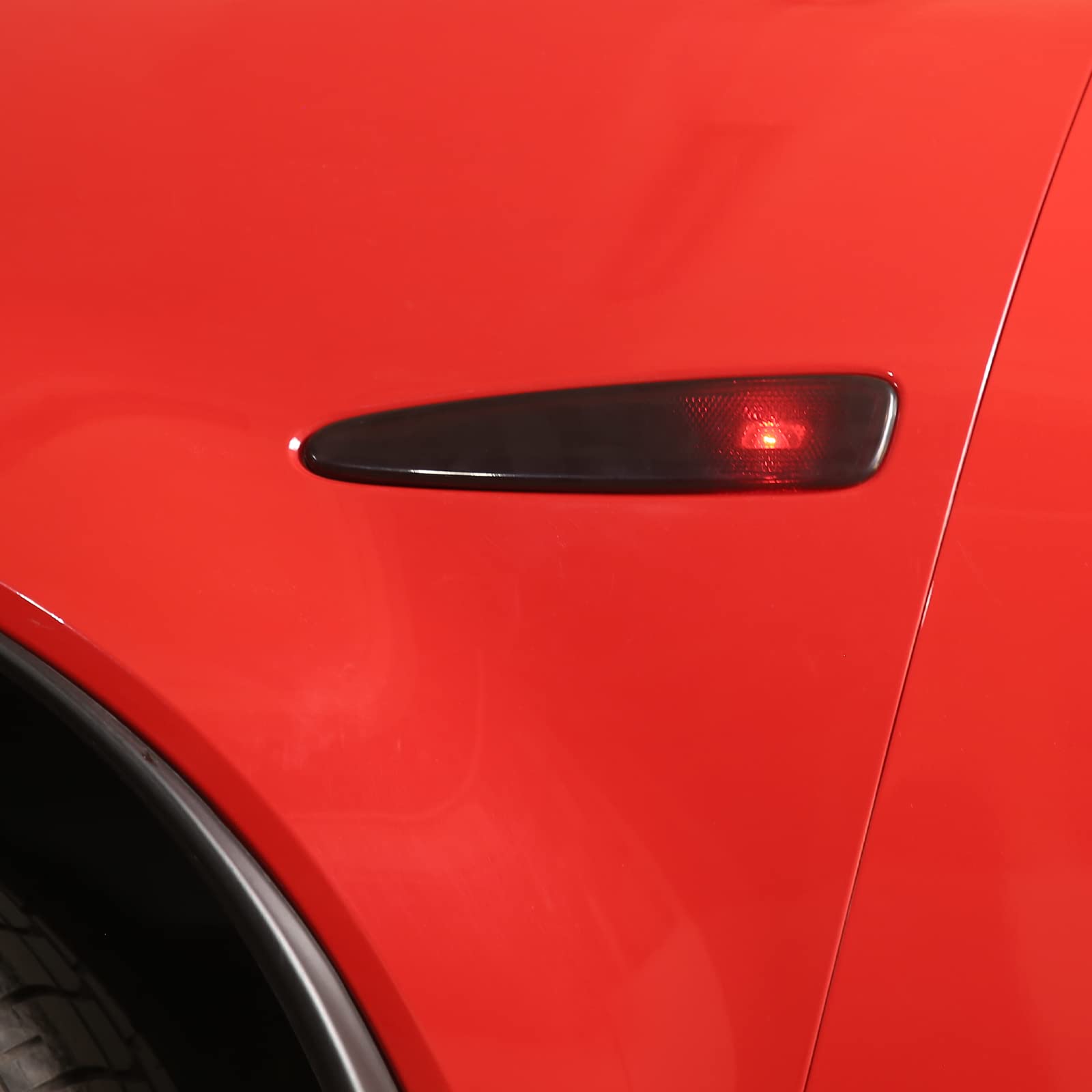 LLKUANG Rear Bumper Side Reflector Light Strip Blackened Shell Sheet Compatible with Chevrolet Corvette C6 2005-2013,Smoked Blac