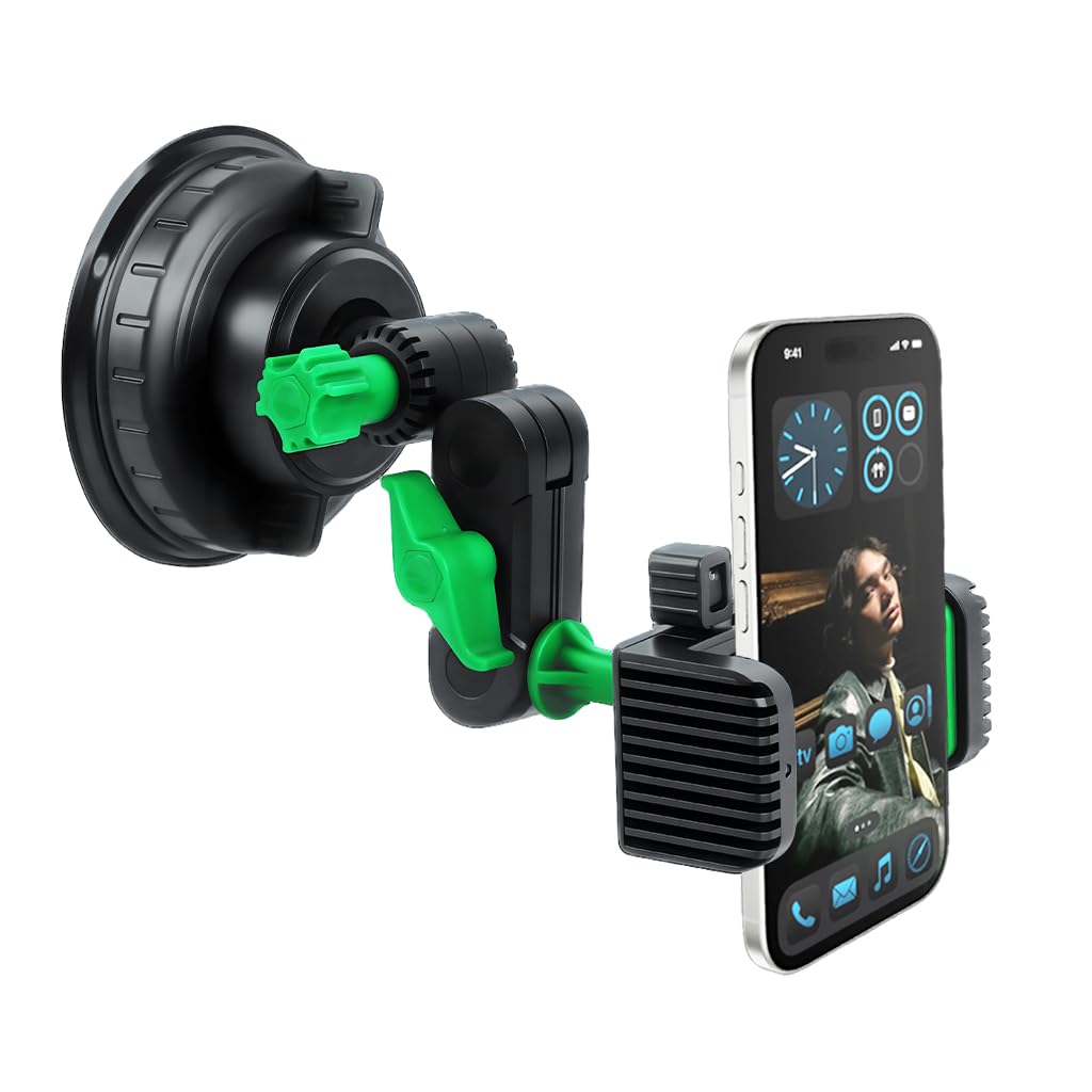 STHIRA Car Phone Holder, Metal 360 Rotating Windshield Suction Mount