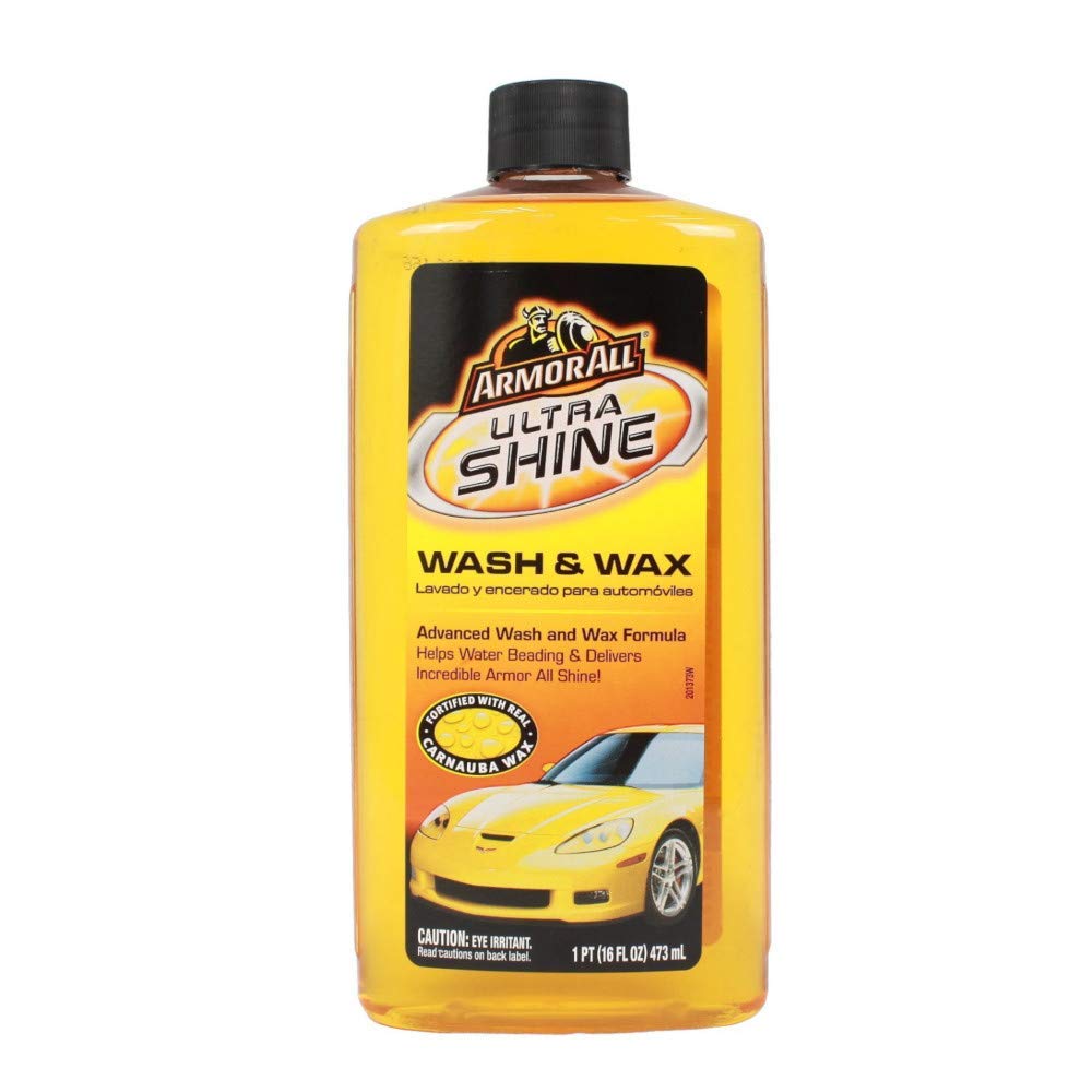 Ultra Shine Car Wash and Wax by Armor All, Car Wax and Cleaner for Cars, Trucks and Motorcycles, 16 Fl Oz