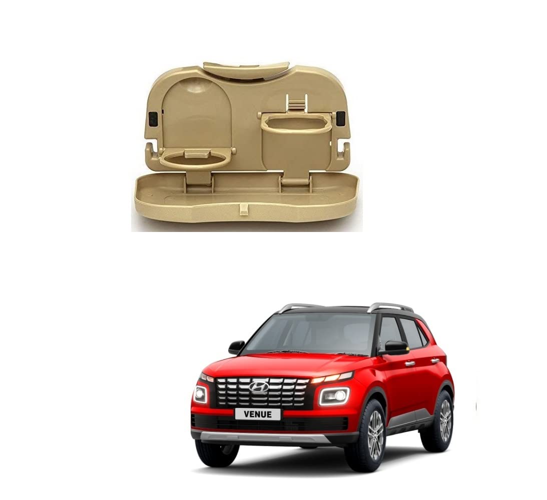 Stylish Foldable Compact Car Back Seat Tray for Food/Drinks/Cup/Bottle Holder Universal Pack of 1 Suitable for Hyundai Venue 202