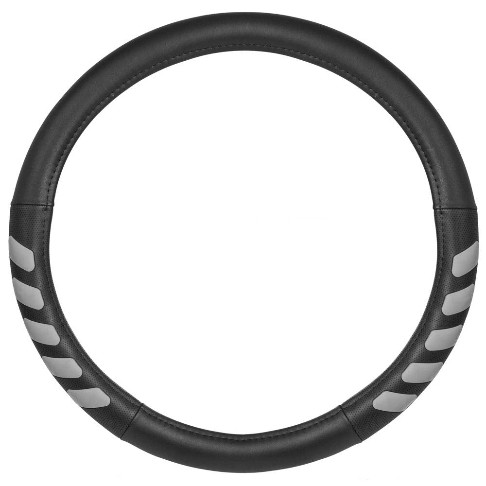 Caterpillar Ultra Sports Grip Leather Steering Wheel Cover - Strong, Durable Protection for Trucks 15.5-16.5    Diameter Wheels,