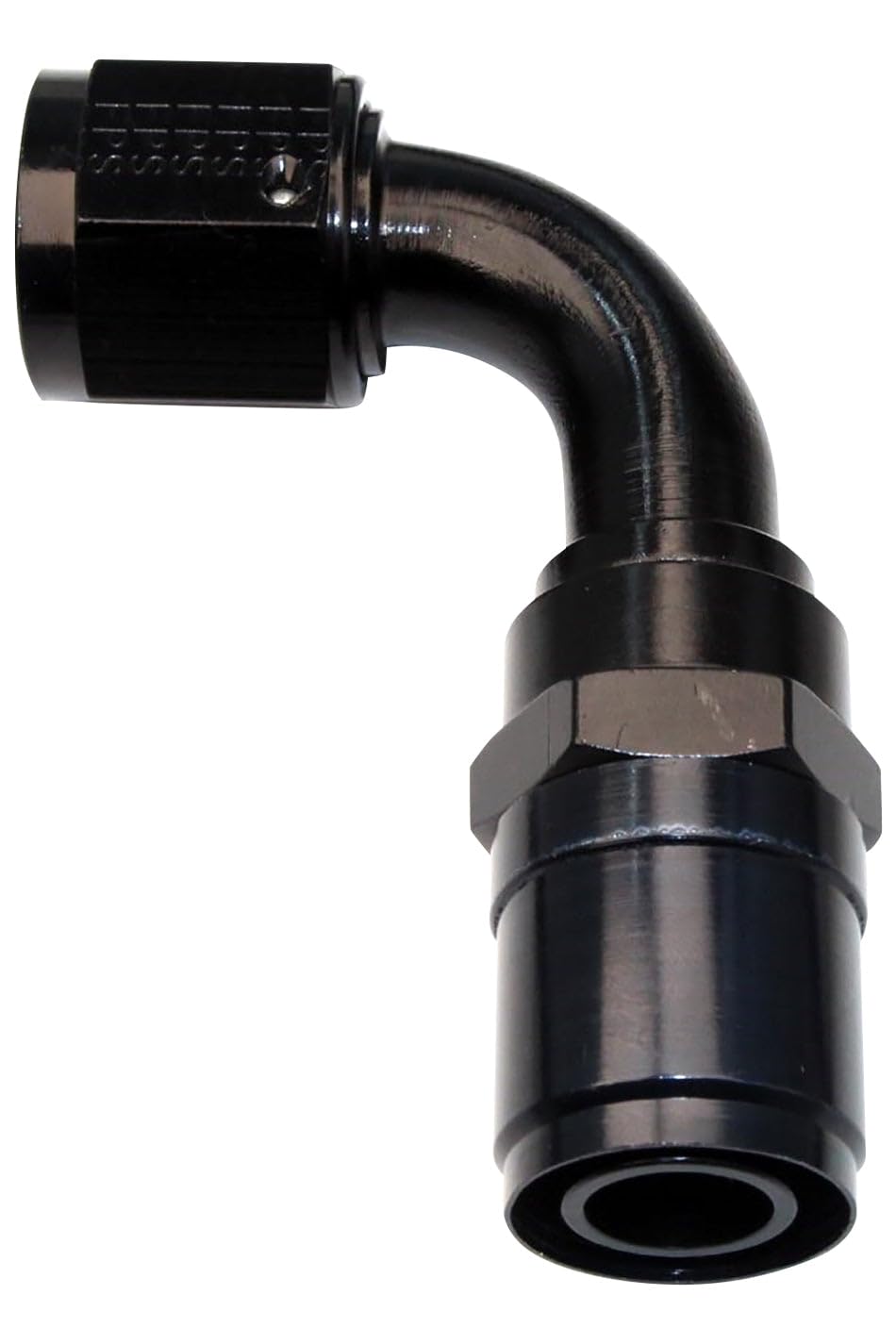 FRAGOLA Fitting, Hose End, Crimp-On, 90 Degree, 12 an Hose Crimp to 12 an Female, Aluminum, Black Anodize, Each