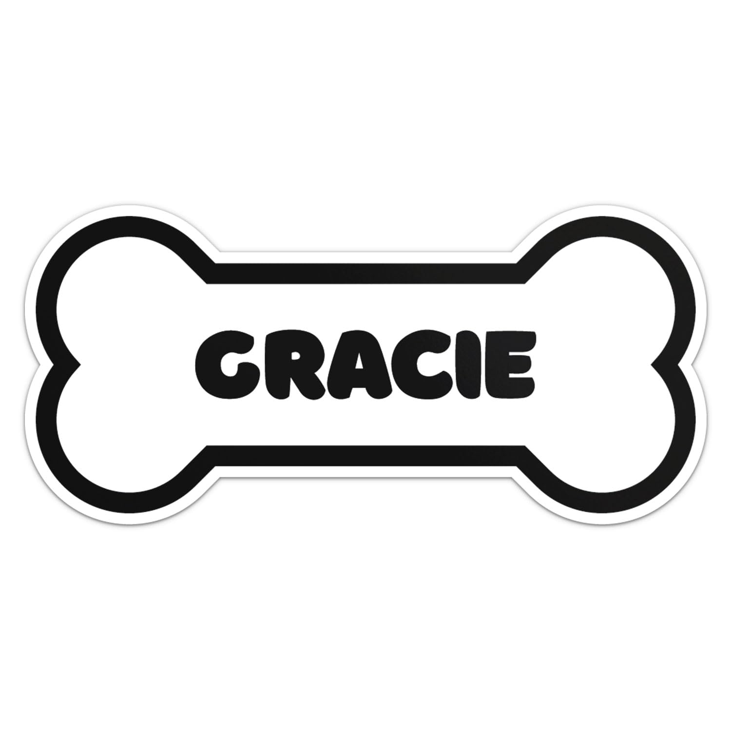 Gracie Dog Name Sticker - Waterproof Vinyl Decal For Car Bumper, Laptop, Water Bottle, Wall, And Window, Size - 6'' Longer Side