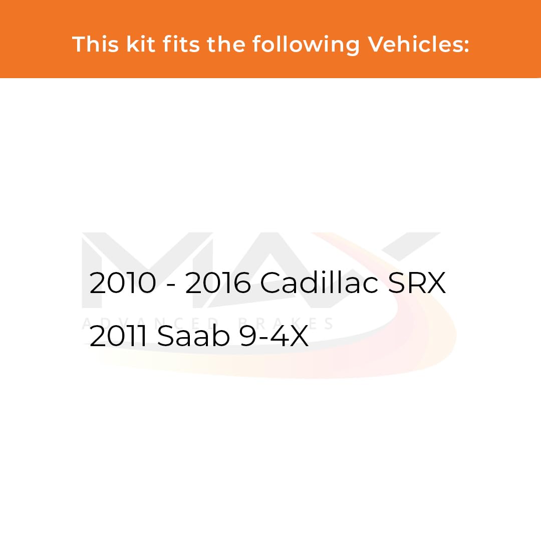 Max Advanced Brakes Rear Brake Kit Compatible With 2010-2013 2014 2015 2016 Cadillac Srx Compatible With Saab 9-4X Replacement C