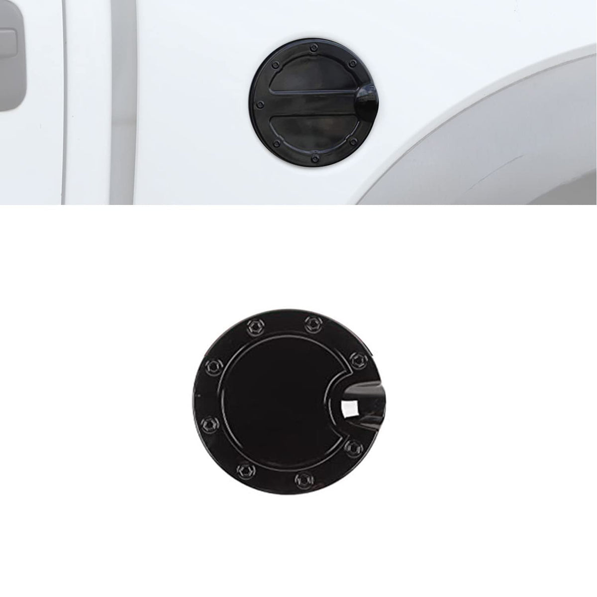 Voodonala for 2009-2014 Ford F150 Gas Tank Cap Fuel Filler Fuel Tank Cap Petrol Tank Gas Cap Cover, Exterior Accessories ABS Bla