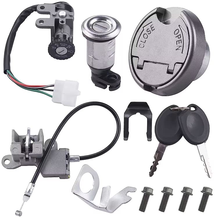 Cncmotok Ignition Switch Key Gas Tank Cap Saddle Lock Set Fit For Gy6 50Cc Scooter Moped Taotao Peace Roketa Jonway Nst Tank