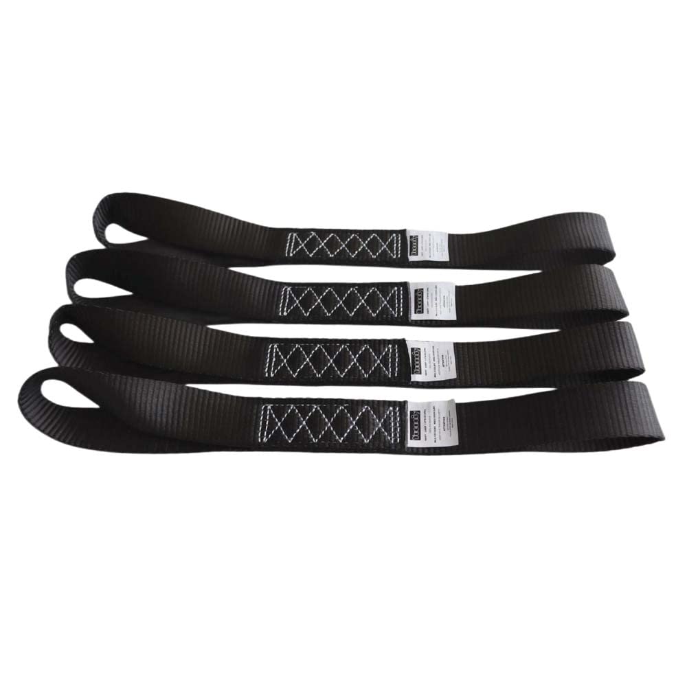 Yuoneiy Soft Loop Tie Down Straps (4Pk) Black Breaking Strength 10,000 Lbs Heavy Duty 1.5 Inch X 18 Inch Motorcycle Soft Tie Dow