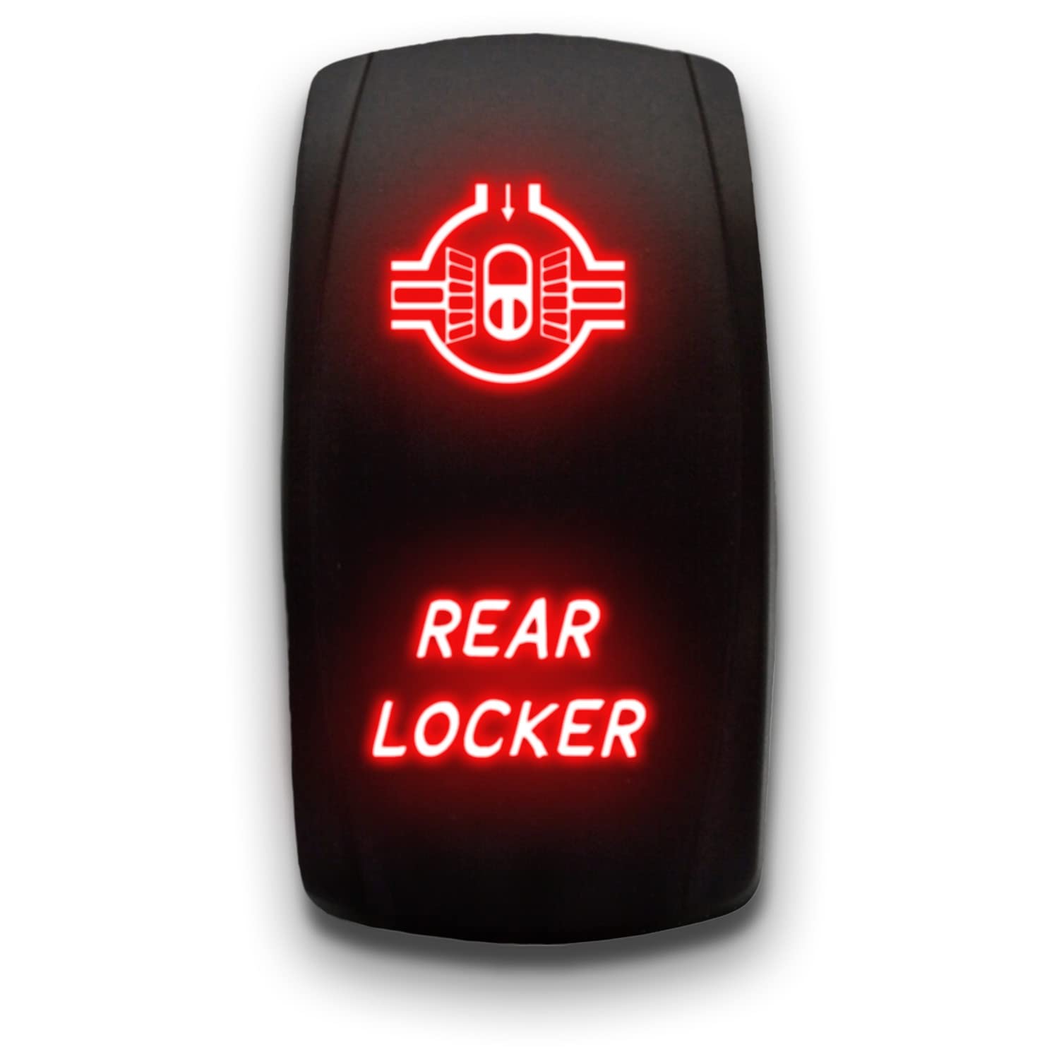 Rear Locker - Red - Laser Etched 5-Pin Double Pole Single Throw Rear Locker Maintained On-Off Dpst Toggle Switch 20A 12V