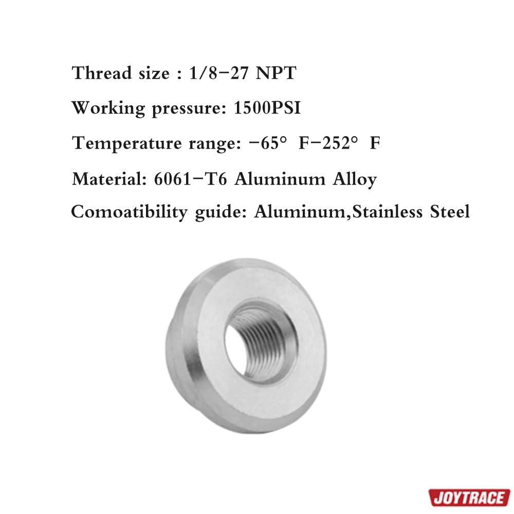 1/8 Npt Female Threaded Stepped Weld On Bung Fitting Aluminum 2Pcs