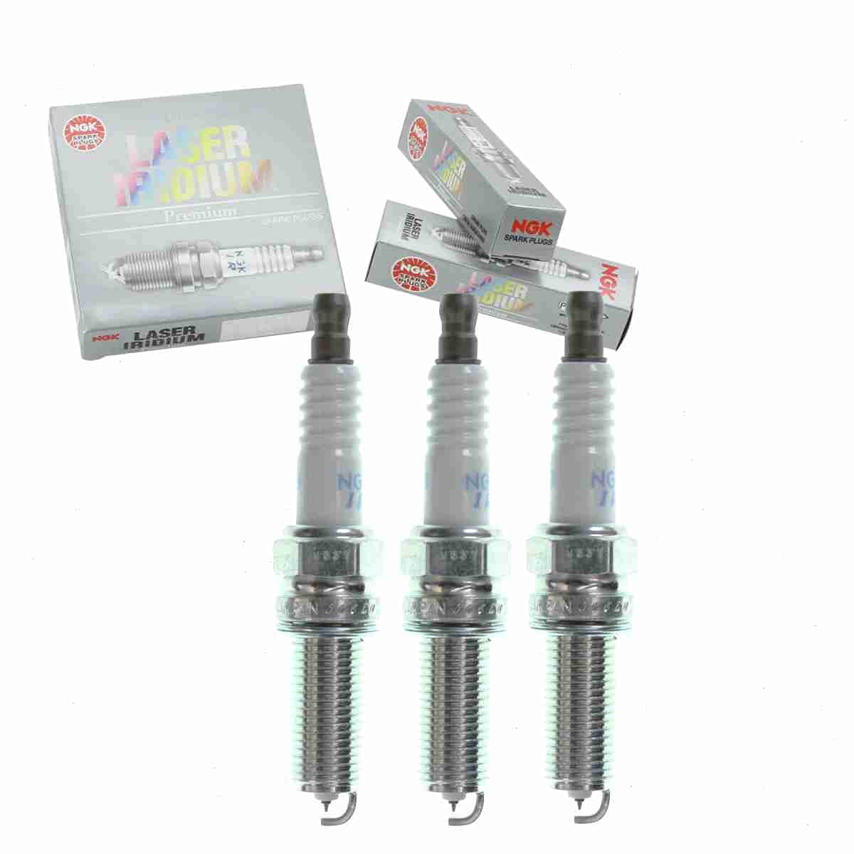 3 pc NGK Laser Iridium Spark Plugs compatible with Smart Fortwo 1.0L L3 2008-2015