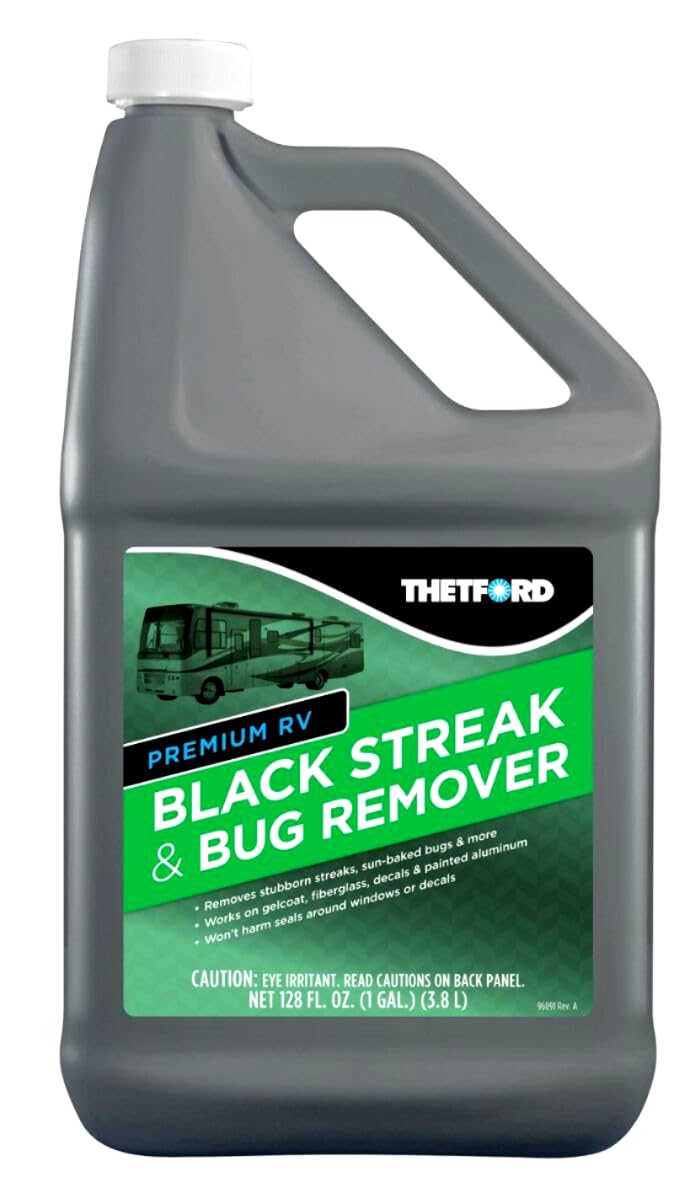 THETFORD Premium RV Black Streak and Bug Remover - Black Streak Cleaner for RVs/Boats/Cars/Trucks/Vans/Motorcycles - 1 Gallon 32511