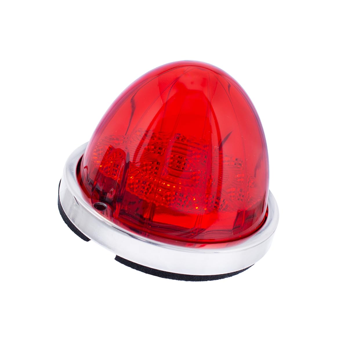 United Pacific 39658 17LED Dual Function Watermelon Clear Reflector Flush Mount Cab Light Kit w/Low Profile Bezel - Red LED/Red