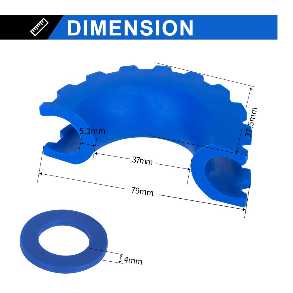 Bunker Indust D Ring/Shackle Isolator Kit,1 Pair Blue D-Ring Isolator And 4 Pcs Washers Dring Cover Fit For 3/4'' Shackle Hooks
