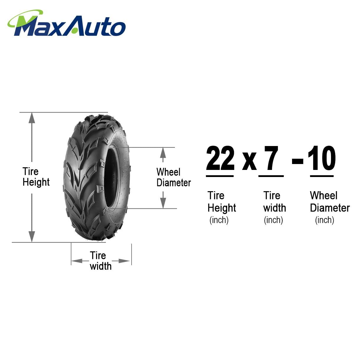 Maxauto 22X7-10 Sport Atv Tires 22X7X10 Quad Tires,6 Pr Tubeless All Terrain Utv Tire, 2 Pack