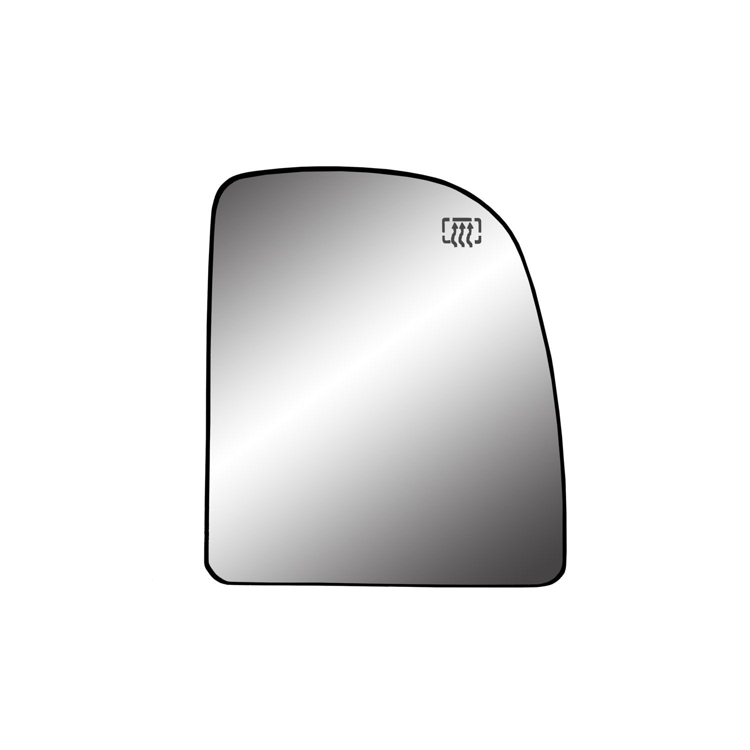 Passenger Side Heated Mirror Glass w/backing plate, Ford Excursion, F250, 350, 450, 550 Super Duty Pick-Up, 8 3/8&quot; x 7 1/8&quot; x 10 5/16&quot; (towing mirror top lens)