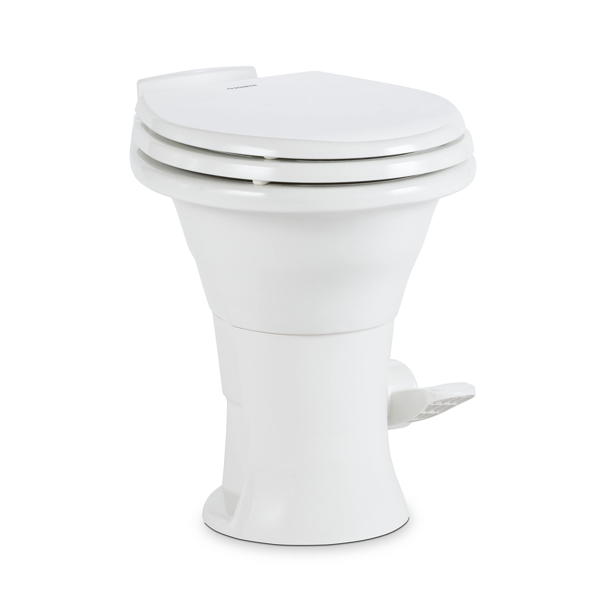 Dometic 302310031 310 Series Standard Height Toilet 19.75'' Height, Slow Close Wood Seat, White