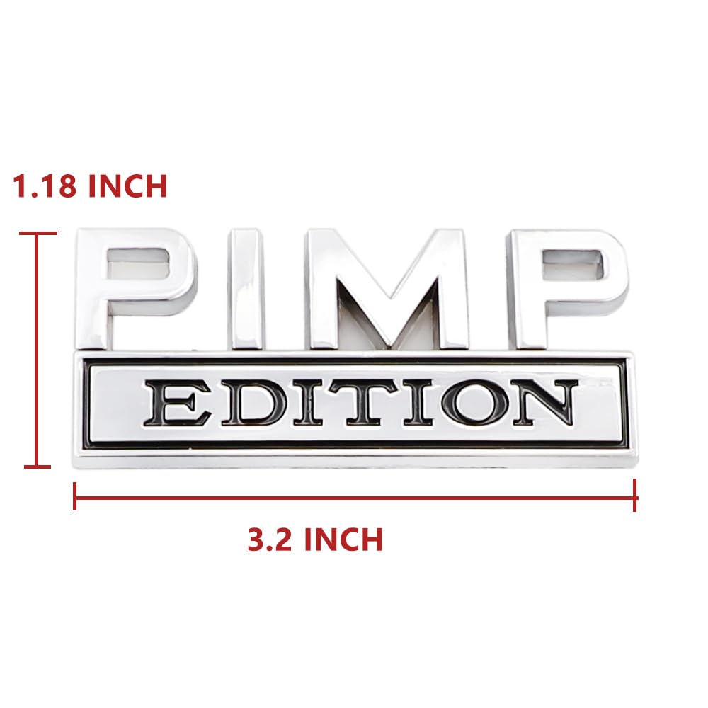 Carrun 2 Pcs Pimp Edition Emblem Car Side Rear Front Hood Trunk Door Bumper Metal Badge 3D Decal Sticker Fit For F150 F250 F350