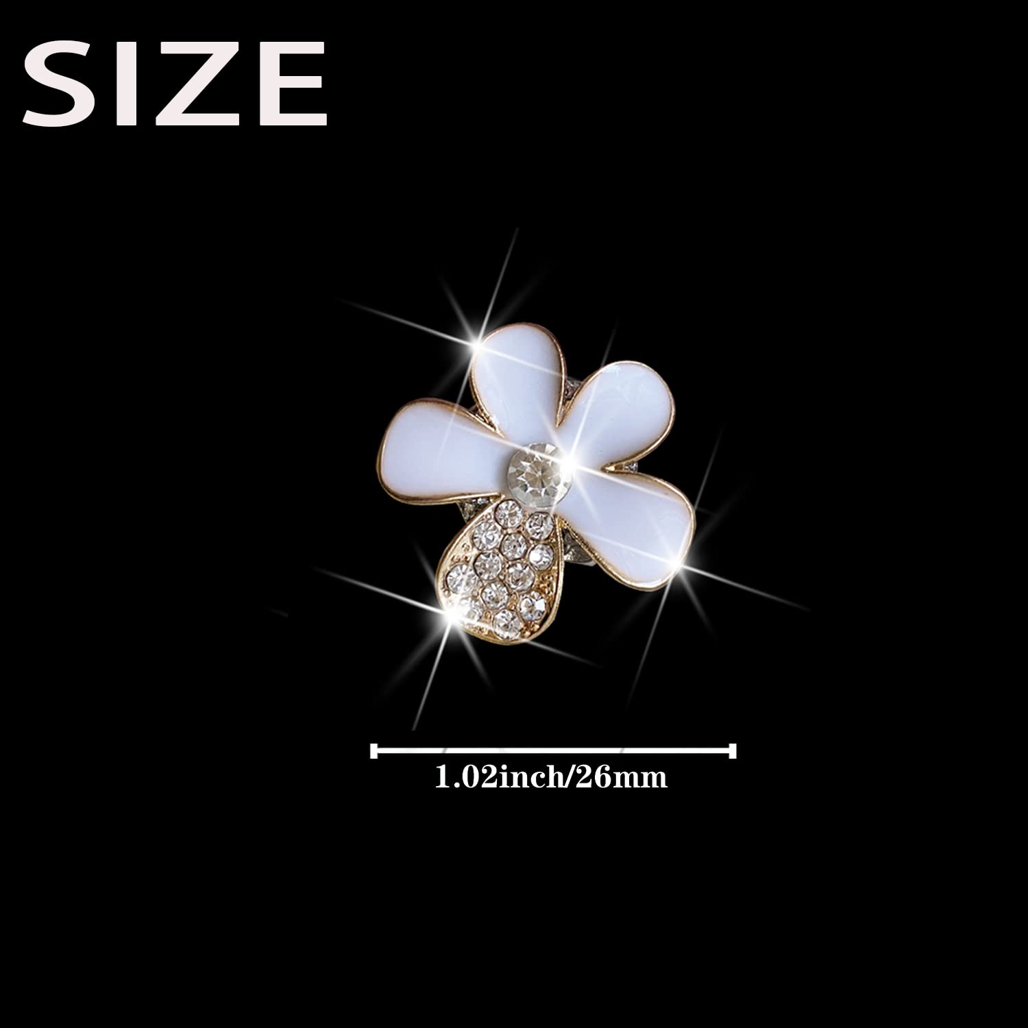 Bling Daisy Air Vent Clips, 3 Pcs Crystal Flower Car Air Fresheners Vents Clips Car Air Conditioning Outlet Clip Rhinestone Cute Car Interior Decoration Car Decor Charm Bling Car Accessories For Women (3 Pcs Bling Daisy)