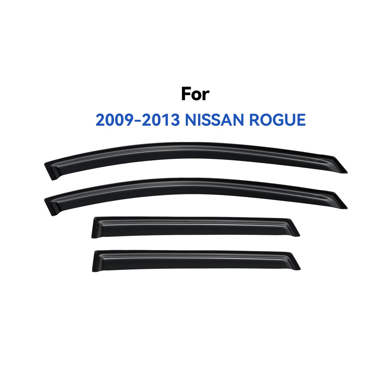 Window Visors Rain Guards for 2009 2010 2011 2012 2013 Nissan Rogue, Out-Channel Window Vent Wind Deflectors Visors Shades for 2