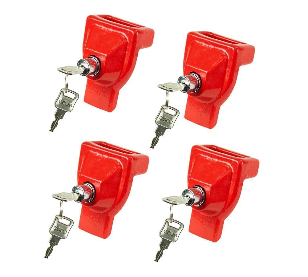 Mytee Products 4 Pack Heavy Duty Air Brake Gladhand Lock with Keyed Alike for Tractor Trailer Trucks - Cast Iron Semi Trailer Lo
