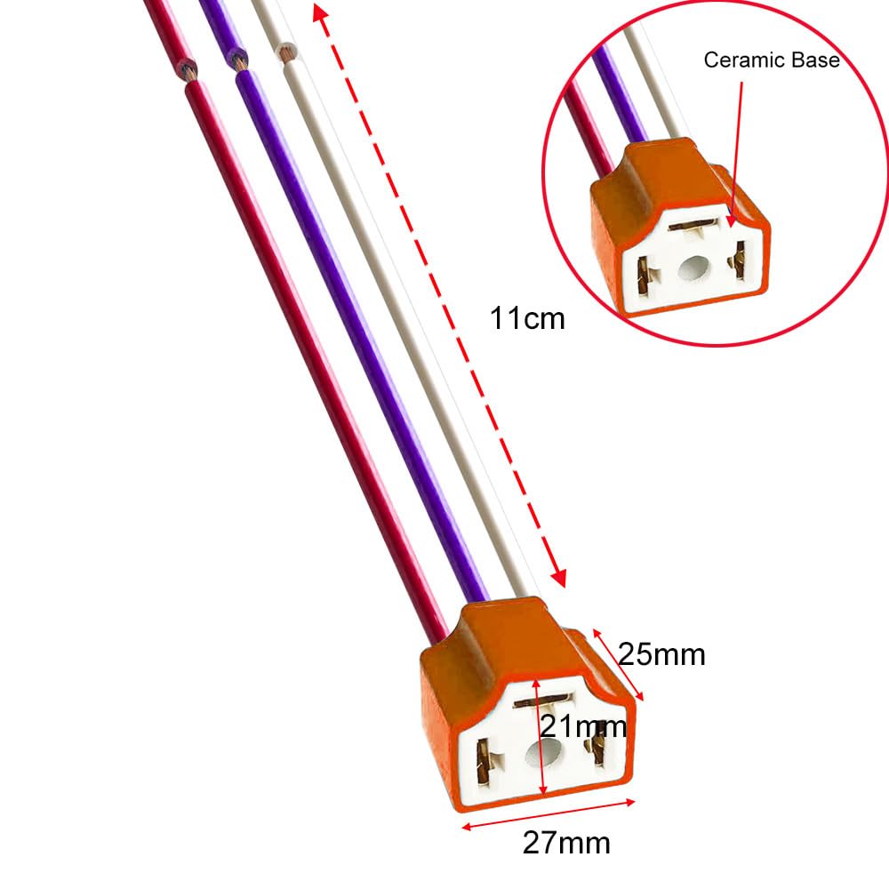 Gebildet 6Pcs H4 Pigtail Headlight Socket H4 Wiring Harness Headlight Plug Ceramic H4 9003 Connector For Headlight Fog Light Ret