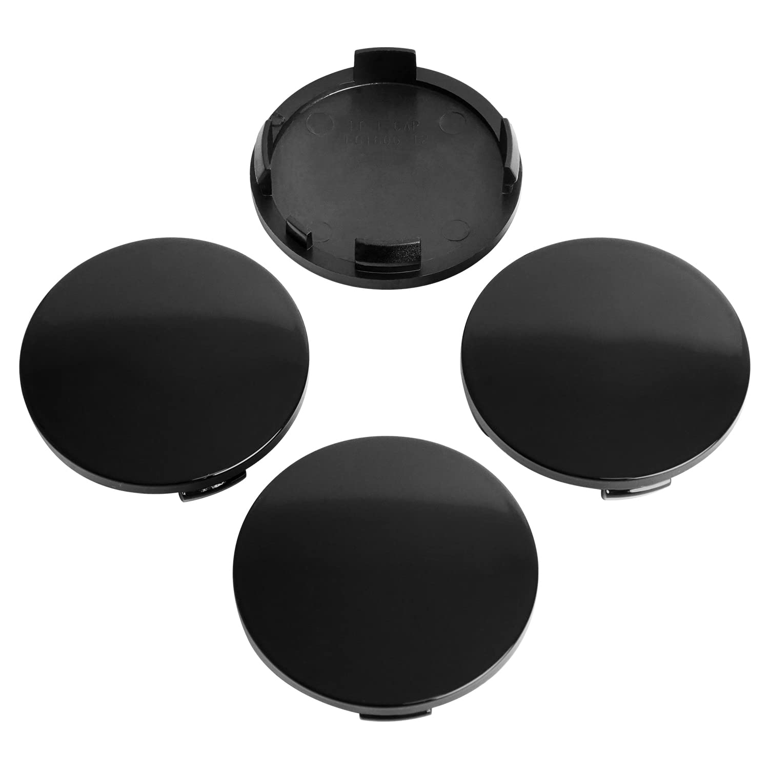 Kitspro 2.4Inch 60Mm Wheel Center Caps, Pack Of 4 (Gloss Black, Outer 60Mm, Inner 56Mm)