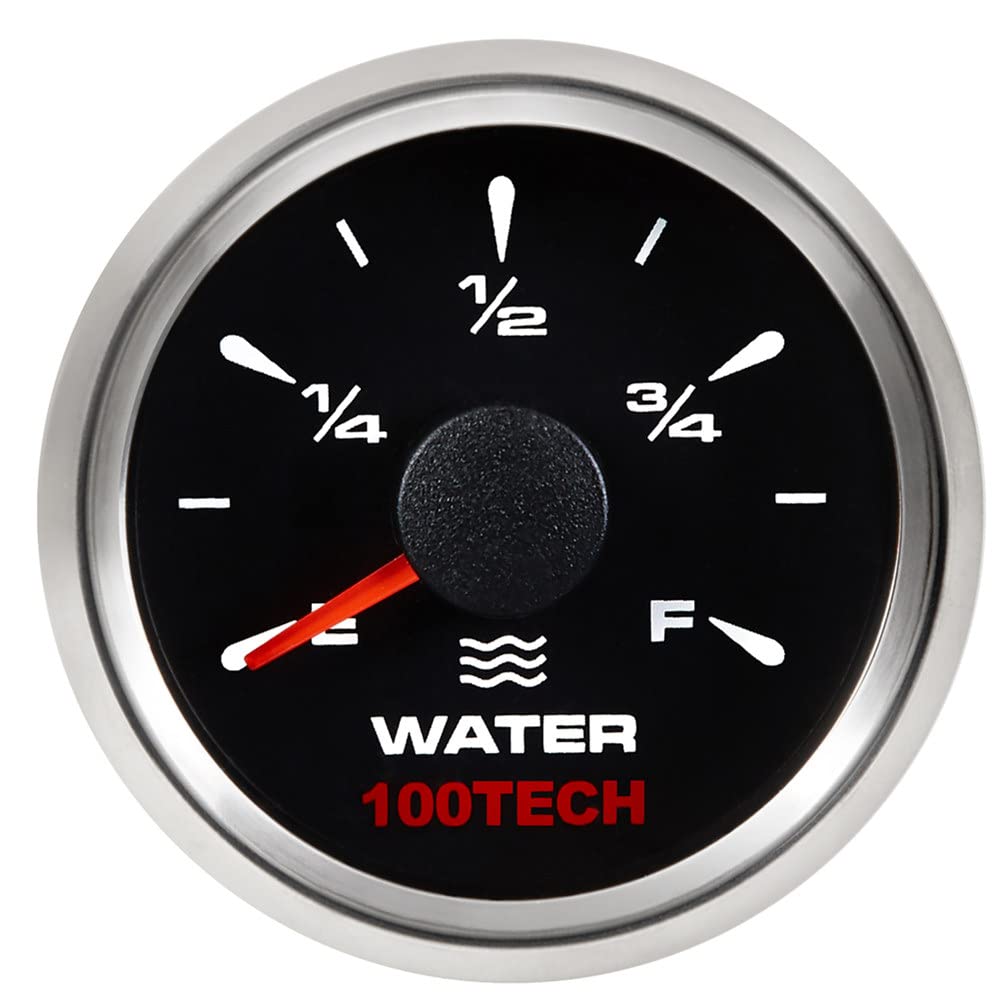 100Tech Water Level Gauge Truck Water Tank Gauge Marine For Boat 0-190Ohm 240-33Ohm 240-30Ohm 0-180Ohm 10-180Ohm Black