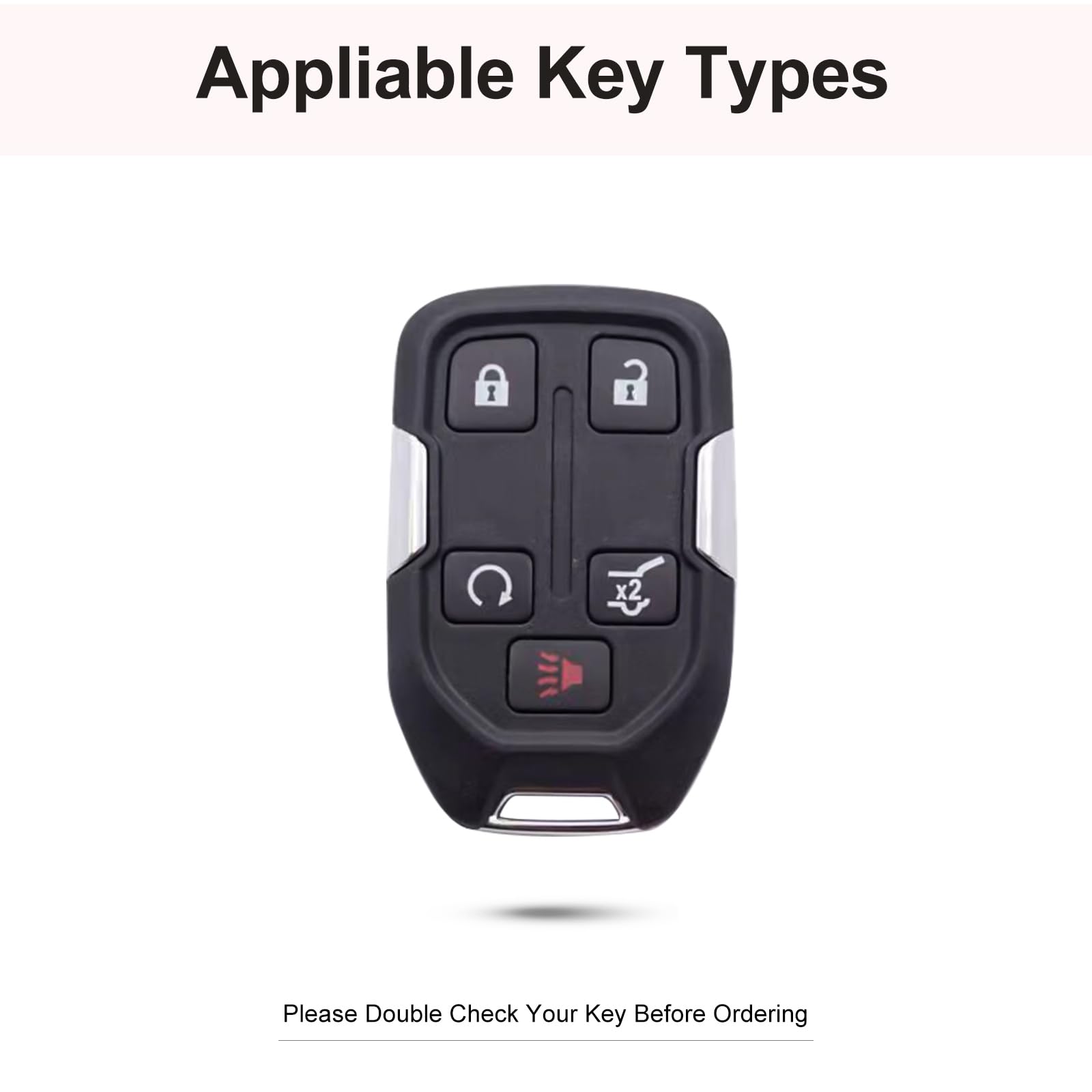 Ruabiban For Gmc Key Fob Cover With Keychain, Pink Leather Crystal Key Case Protection Shell Compatible With Chevrolet Chevy Gmc