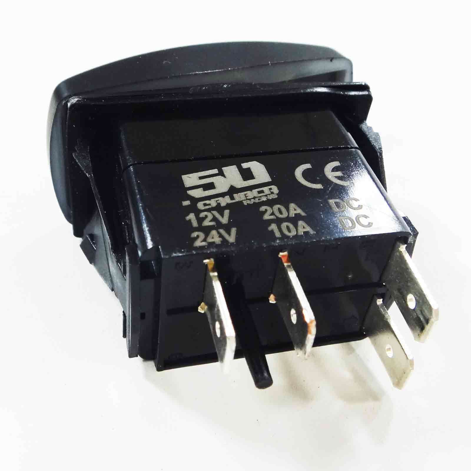 50 Caliber Racing Rocker Switch On/Off Led Backlit Red Whip Light Utv, Auto, Boat 20A 12V (5359B1 Red)