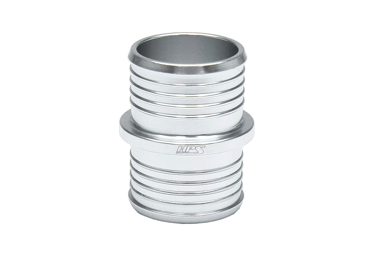 Hps Performance Ahu-087-Sl 7/8'' Billet 6061 Aluminum Joiner Hose Union Connector, 1-1/2'' Length, Silver, 22Mm Od