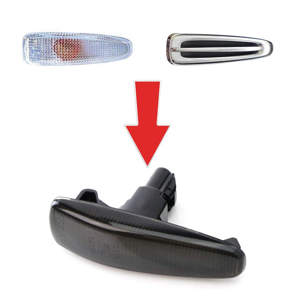 Ijdmtoy Smoked Sequential Blink Amber Led Side Marker Light Assembly Compatible With Mitsubishi Lancer Evo X Mirage Outlander Sp