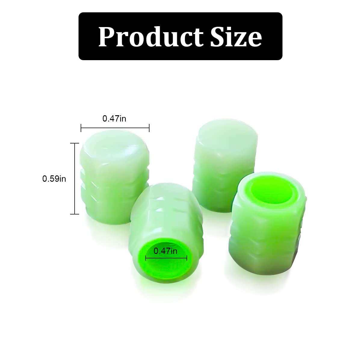 Luminous Tire Valve Stem Caps For Car, 12Pcs Fluorescent Glow In The Dark Air Caps Cover, Illuminated Corrosion Resistant Tire P