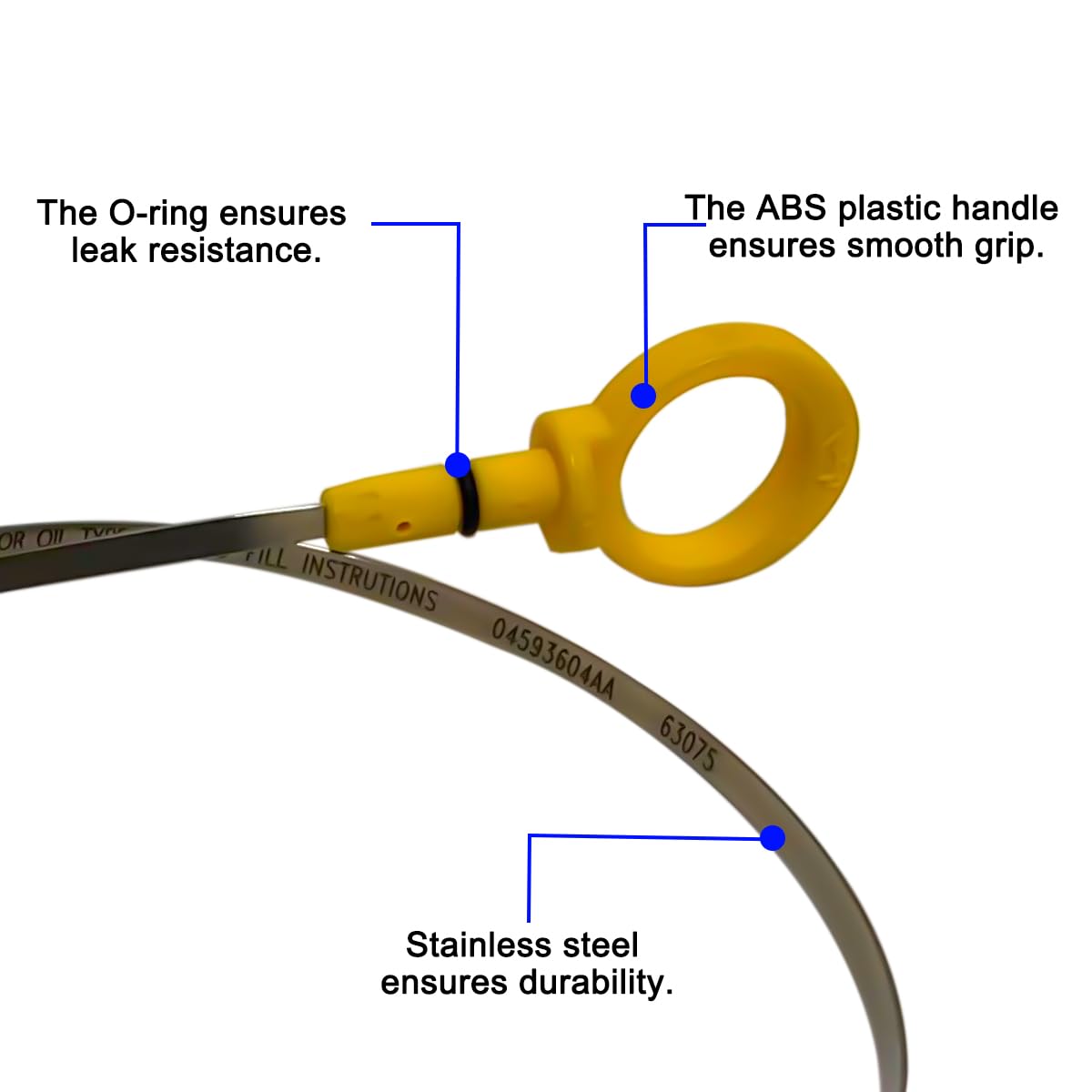 Osilly 04593604Aa Car Oil Dipstick, Stainless Steel Automotive Engine Oil Level Dipstick Fluid Indicator, Vehicle Oil Stick Engi