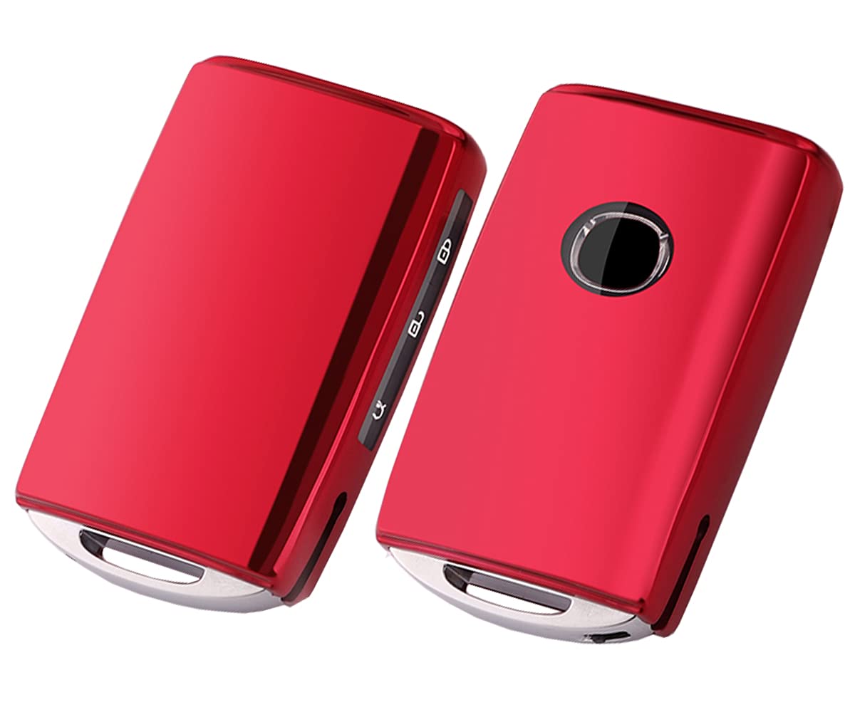 Horande for Mazda TPU Protector Key Fob Cover fit for 2019-2021 Mazda 3 6 CX-30 CX-5 CX-9 Keyless Entry Key Fob (Red)