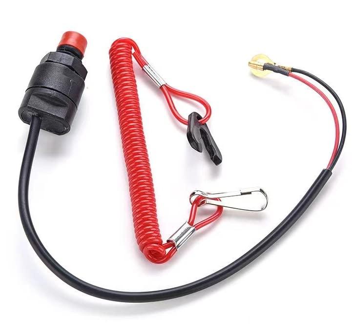 Linageson Universal Boat Safety Kill Stop Switch Safety Tether Lanyard Emergency Cut Off for Yamaha Suzuki Honda Tohatsu Hidea O