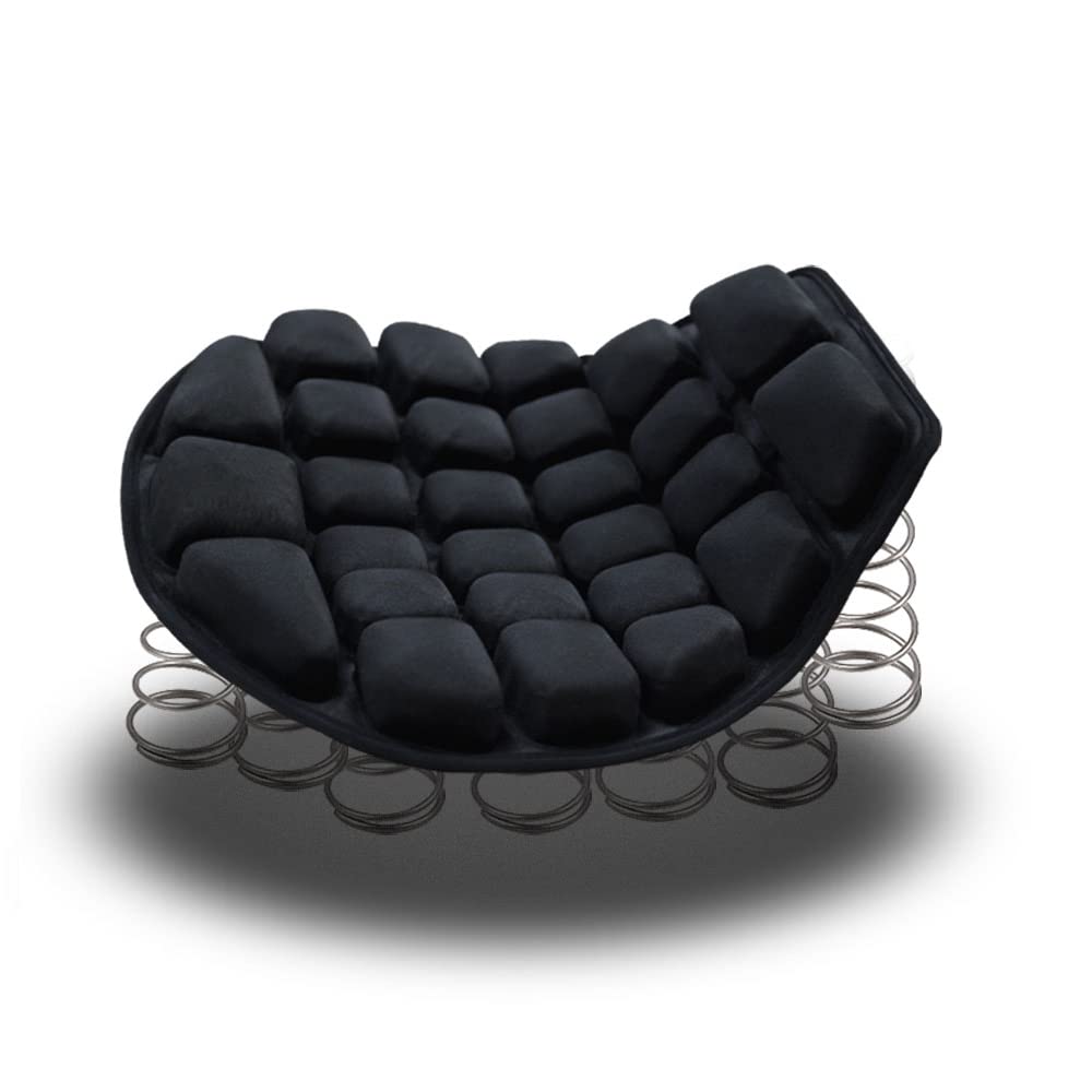 DEEIRAO Motorcycle Air Seat Cushion 3D Airbag Seat Pad with Straps for Cruiser Touring Saddles Bearing 330lb - Large Size 15''x1